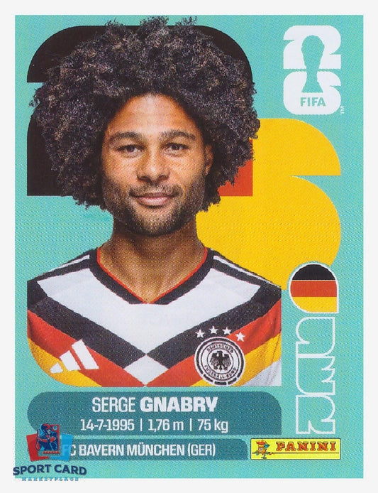 GER 16 Serge Gnabry - Sticker autocollant Panini Coupe du Monde FIFA 2026 Allemagne - Pièce détachée
