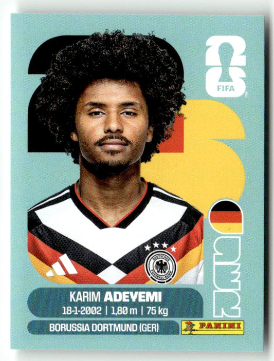 GER 19 Karim Adeyemi - Sticker autocollant Panini Coupe du Monde FIFA 2026 Allemagne - Pièce détachée