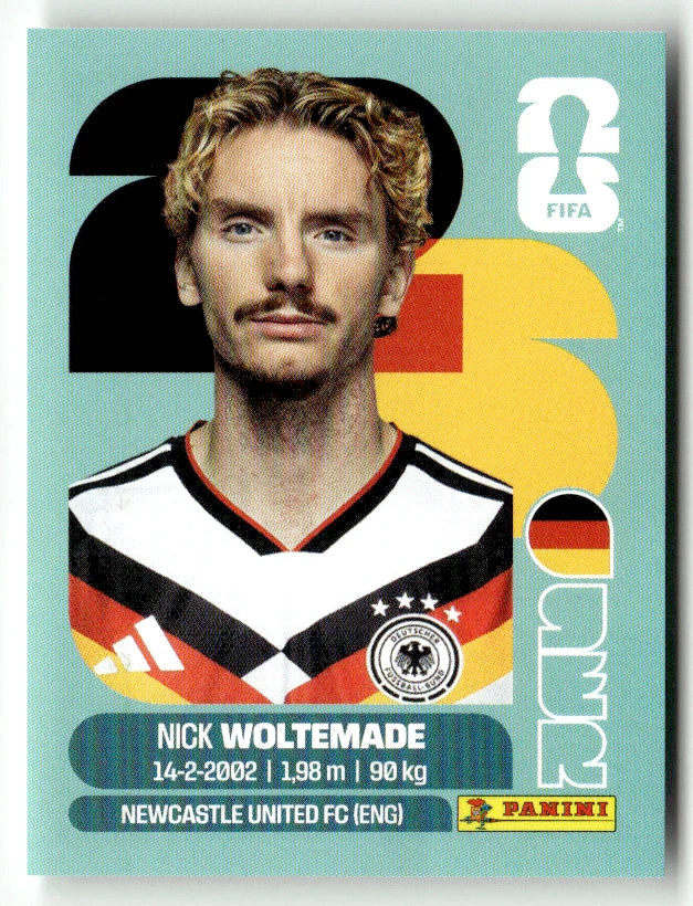 GER 20 Nick Woltemade - Sticker autocollant Panini Coupe du Monde FIFA 2026 Allemagne - Pièce détachée