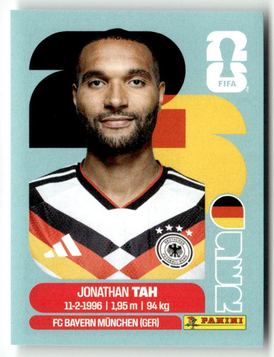 GER 3 Jonathan Tah - Sticker autocollant Panini Coupe du Monde FIFA 2026 Allemagne - Pièce détachée