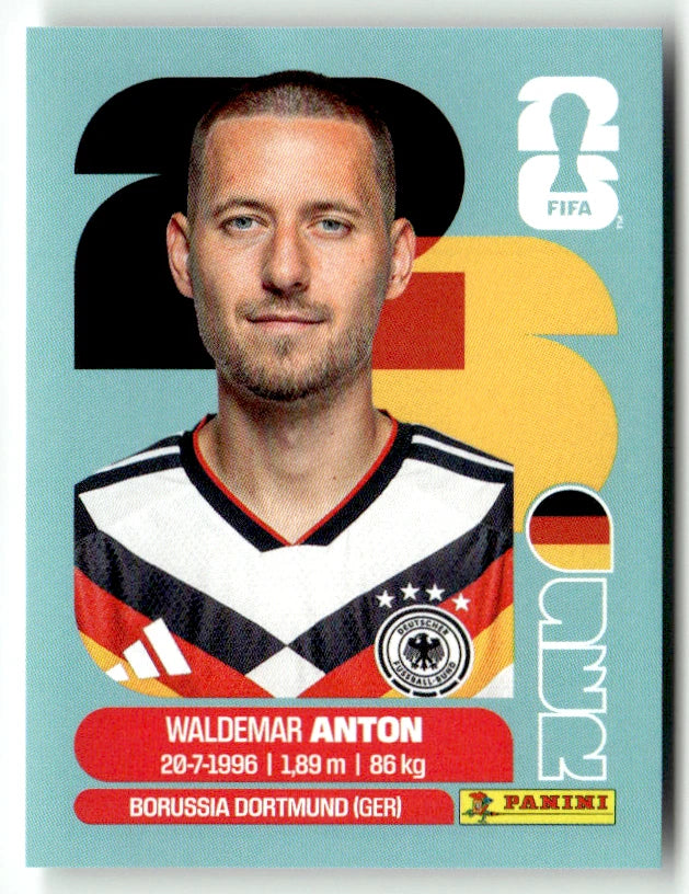 GER 7 Waldemar Anton - Sticker autocollant Panini Coupe du Monde FIFA 2026 Allemagne - Pièce détachée
