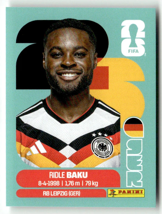 GER 8 Ridle Baku - Sticker autocollant Panini Coupe du Monde FIFA 2026 Allemagne - Pièce détachée
