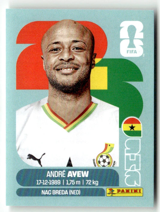GHA 17 Andre Ayew - Sticker autocollant Panini Coupe du Monde FIFA 2026 Ghana - Pièce détachée