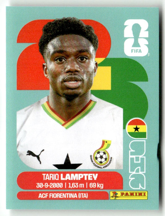 GHA 3 Tariq Lamptey - Sticker autocollant Panini Coupe du Monde FIFA 2026 Ghana - Pièce détachée