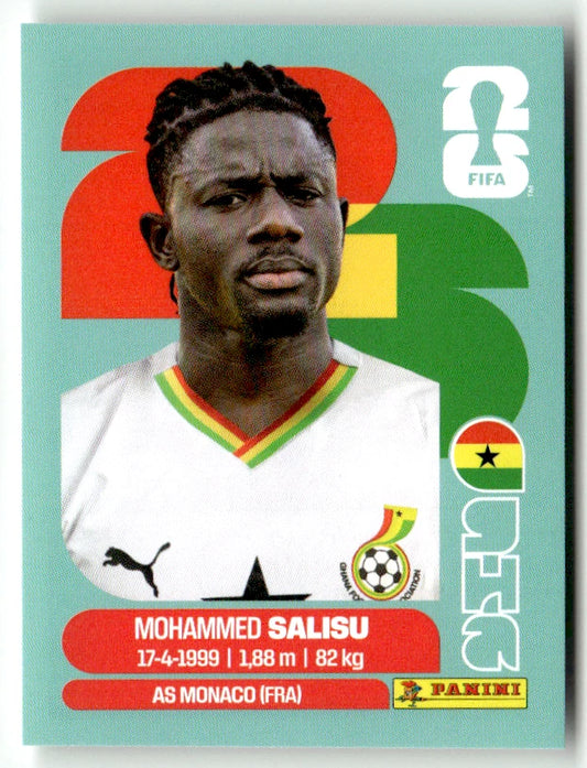 GHA 4 Mohammed Salisu - Sticker autocollant Panini Coupe du Monde FIFA 2026 Ghana - Pièce détachée