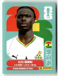 GHA 5 Alidu Seidu - Sticker autocollant Panini Coupe du Monde FIFA 2026 Ghana - Pièce détachée