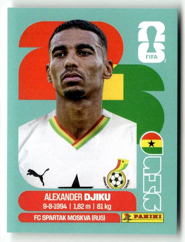 GHA 6 Alexander Djiku - Sticker autocollant Panini Coupe du Monde FIFA 2026 Ghana - Pièce détachée