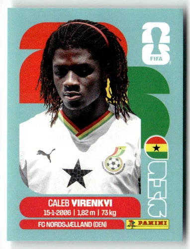 GHA 8 Caleb Yirenkyi - Sticker autocollant Panini Coupe du Monde FIFA 2026 Ghana - Pièce détachée