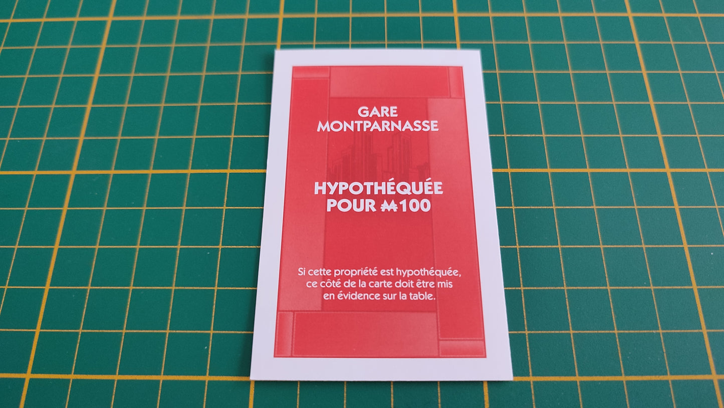 Gare Montparnasse pièce détachée jeu de société Monopoly parties rapides Hasbro #C25