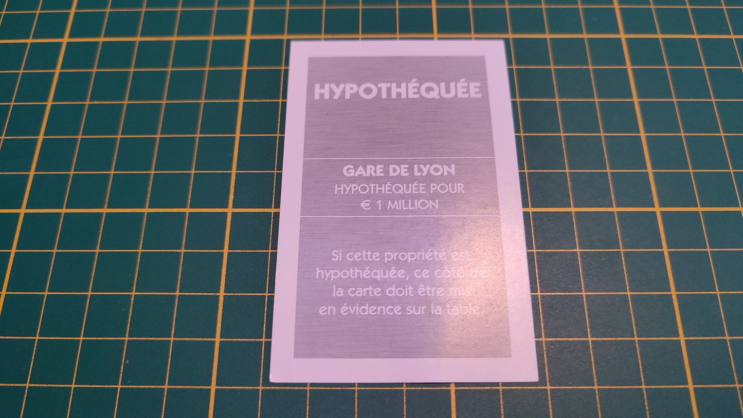 Gare de Lyon pièce détachée jeu de société Monopoly Et si le Monopoly était inventé aujourd'hui #C22