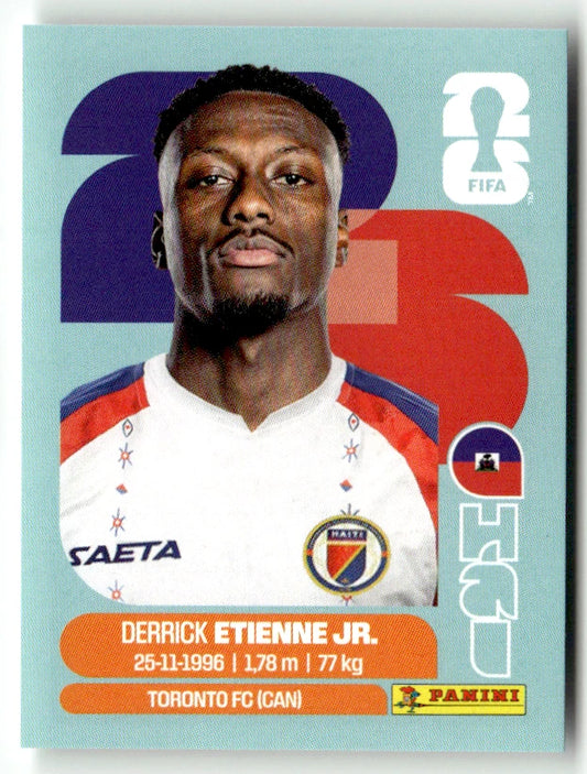 HAI 15 Derrick Etienne Jr. - Sticker autocollant Panini Coupe du Monde FIFA 2026 Haïti - Pièce détachée