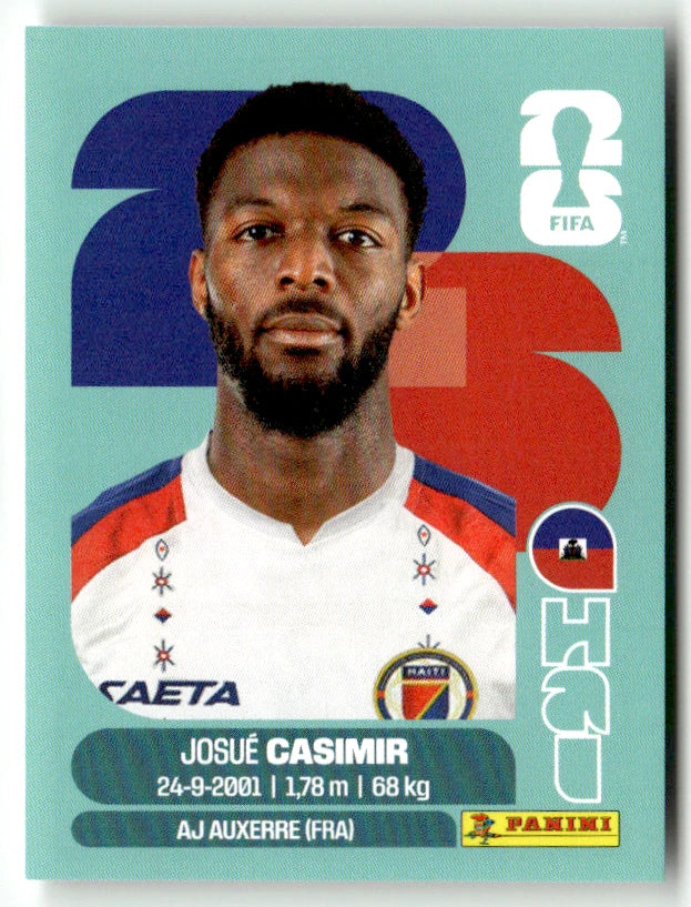 HAI 16 Josue Casimir - Sticker autocollant Panini Coupe du Monde FIFA 2026 Haïti - Pièce détachée