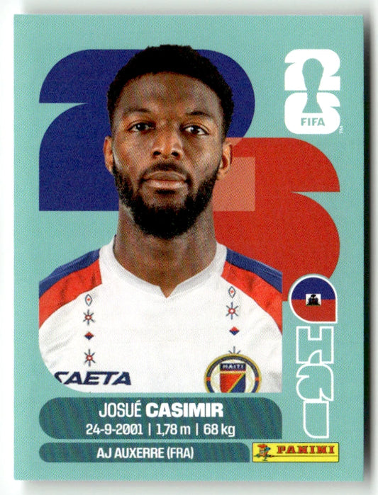 HAI 16 Josue Casimir - Sticker autocollant Panini Coupe du Monde FIFA 2026 Haïti - Pièce détachée