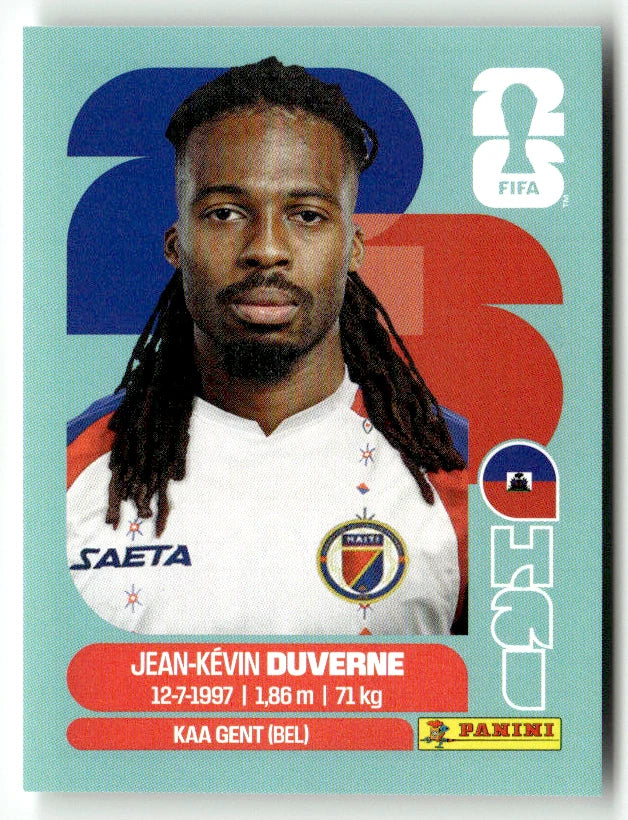 HAI 5 Jean-Kevin Duverne - Sticker autocollant Panini Coupe du Monde FIFA 2026 Haïti - Pièce détachée