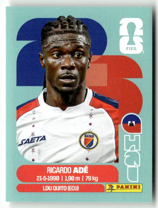 HAI 6 Ricardo Ade - Sticker autocollant Panini Coupe du Monde FIFA 2026 Haïti - Pièce détachée