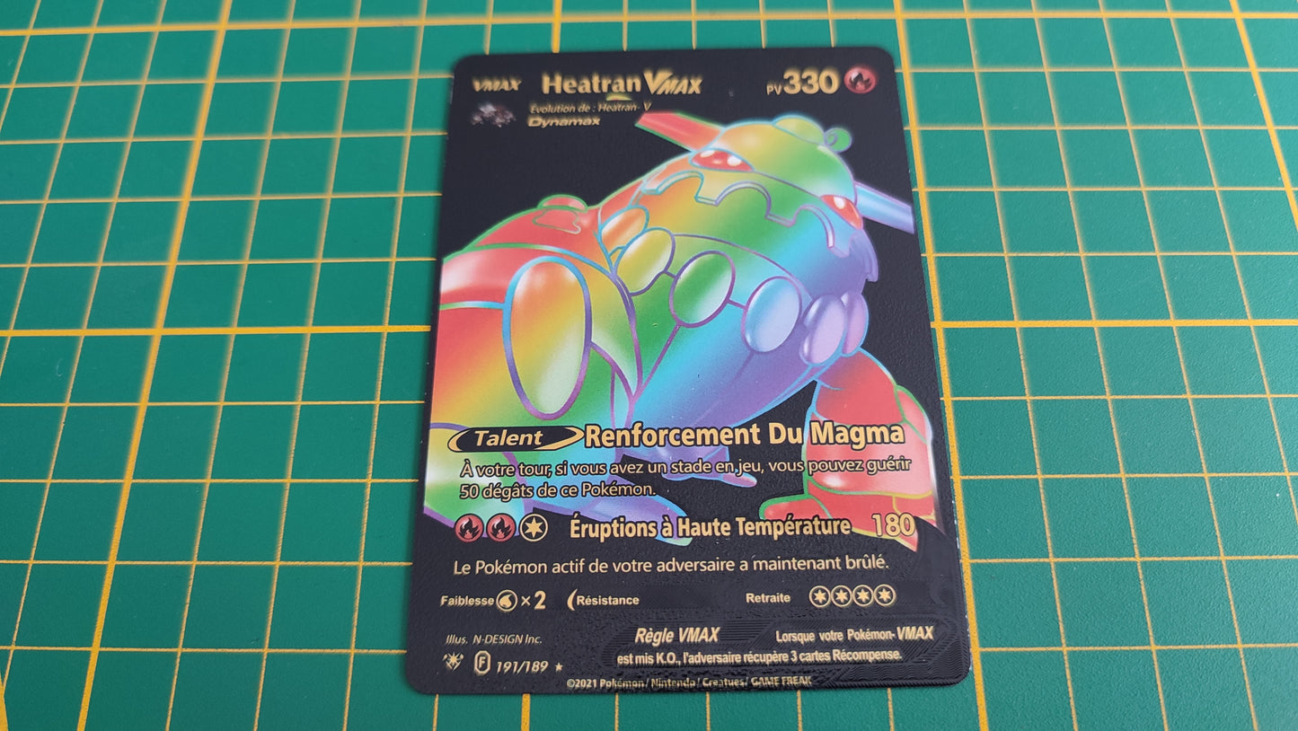 Heatran Vmax carte illustration Pokémon cosplay couleur noir française #C18