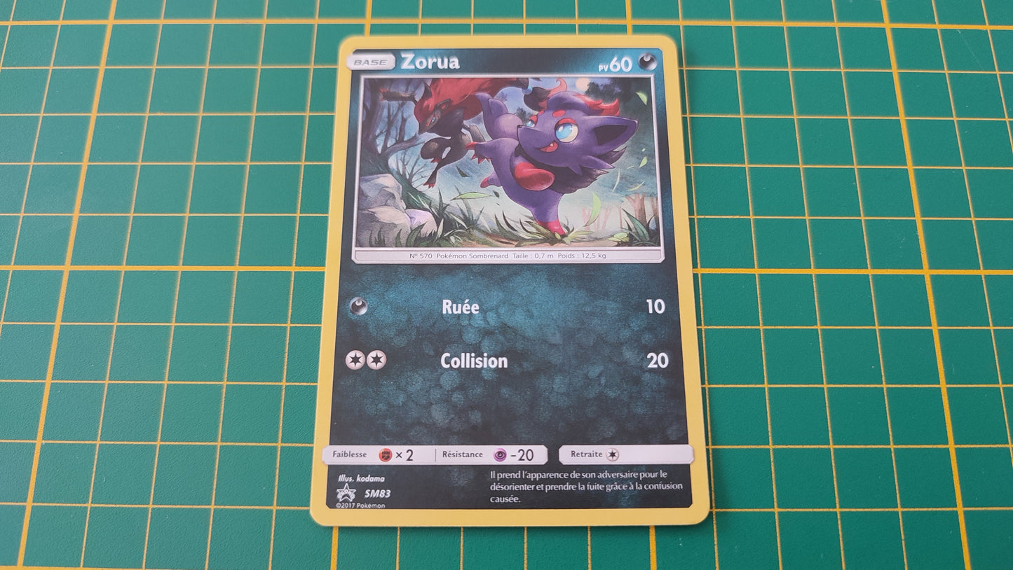 SM83 Carte Pokémon Zorua holographique Soleil et Lune promo #B10