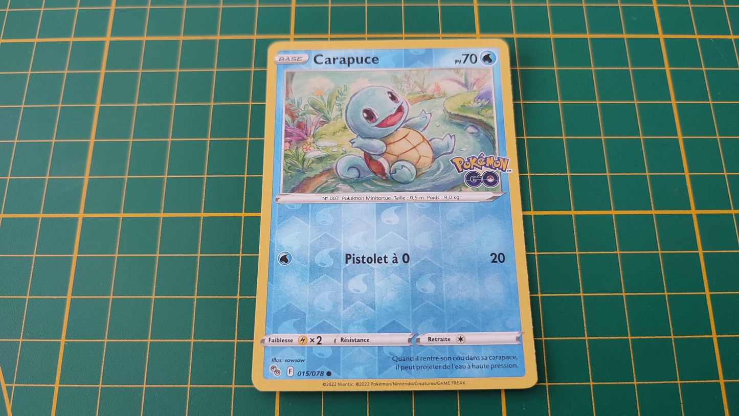 015/078 Carte Pokémon Carapuce commune reverse Epée et Bouclier EB10.5 Pokémon Go #B10