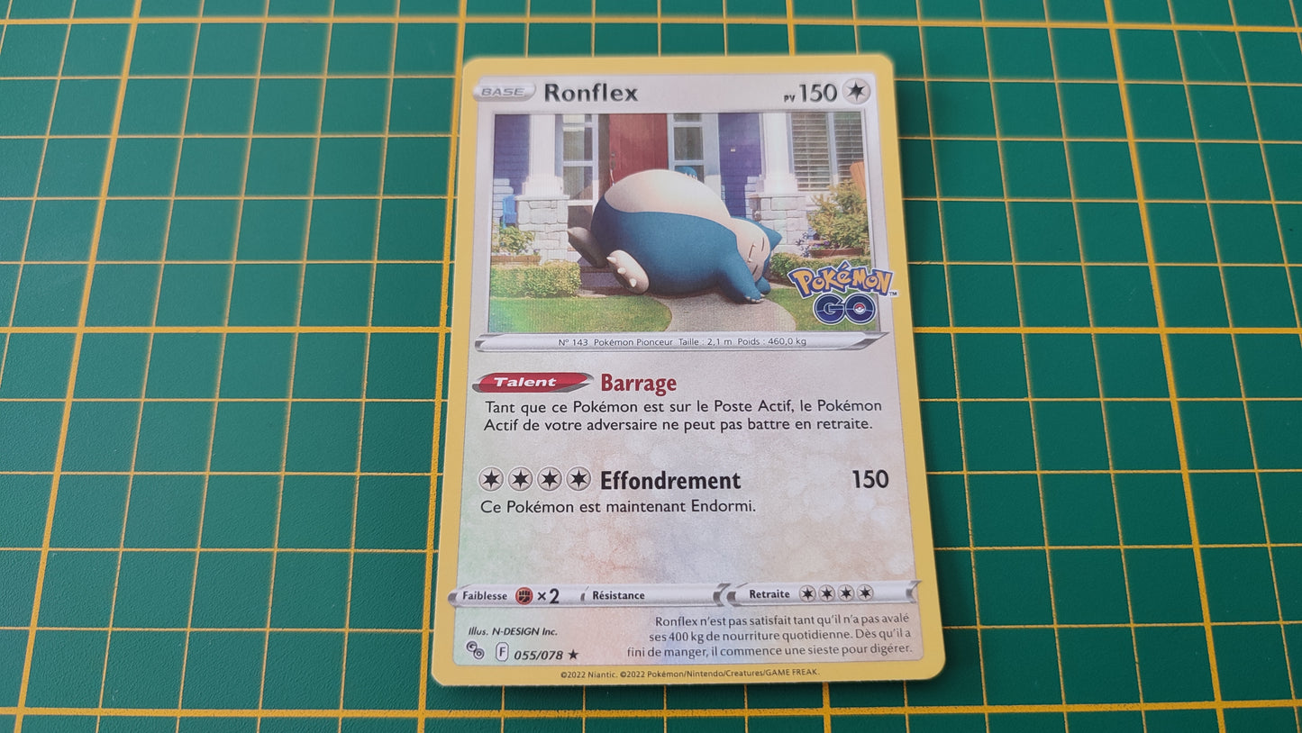 055/078 Carte Pokémon Ronflex rare holographique Epée et Bouclier EB10.5 Pokémon Go #B10