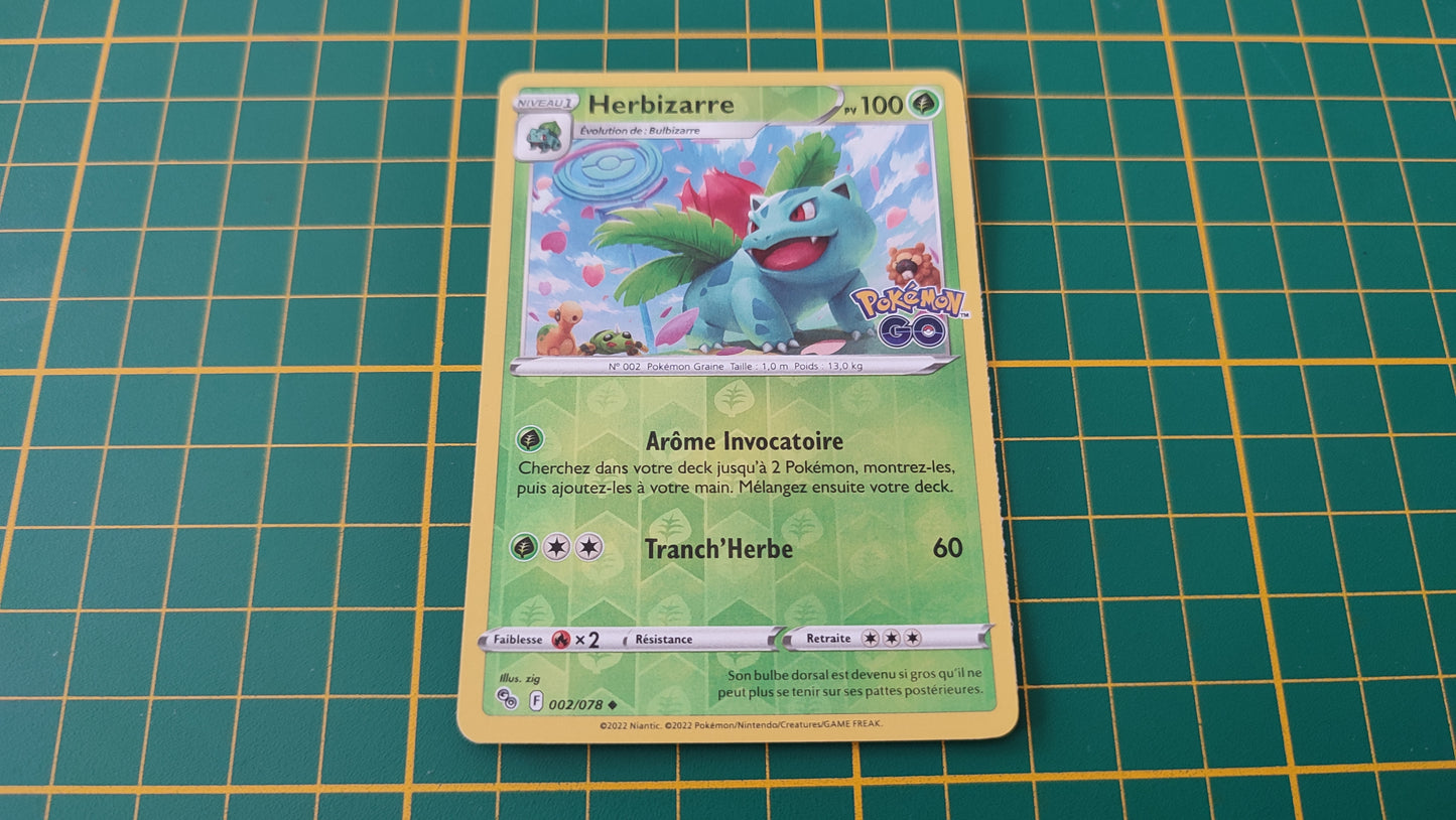 002/078 Carte Pokémon Herbizarre peu commune reverse Epée et Bouclier EB10.5 Pokémon Go #B10