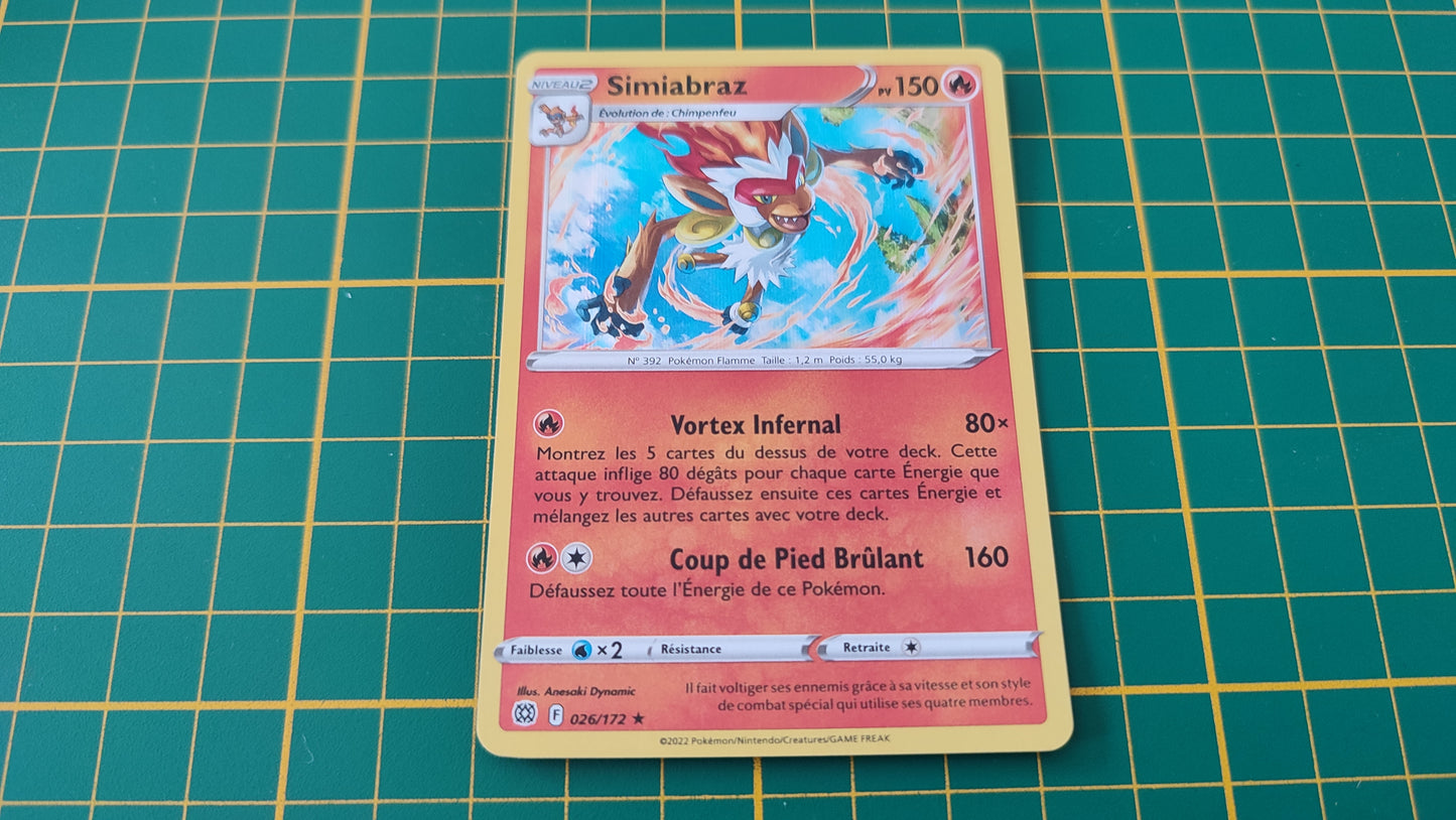 026/172 Carte Pokémon Simiabraz rare holographique Epée et Bouclier EB09 Stars Etincelantes #B10