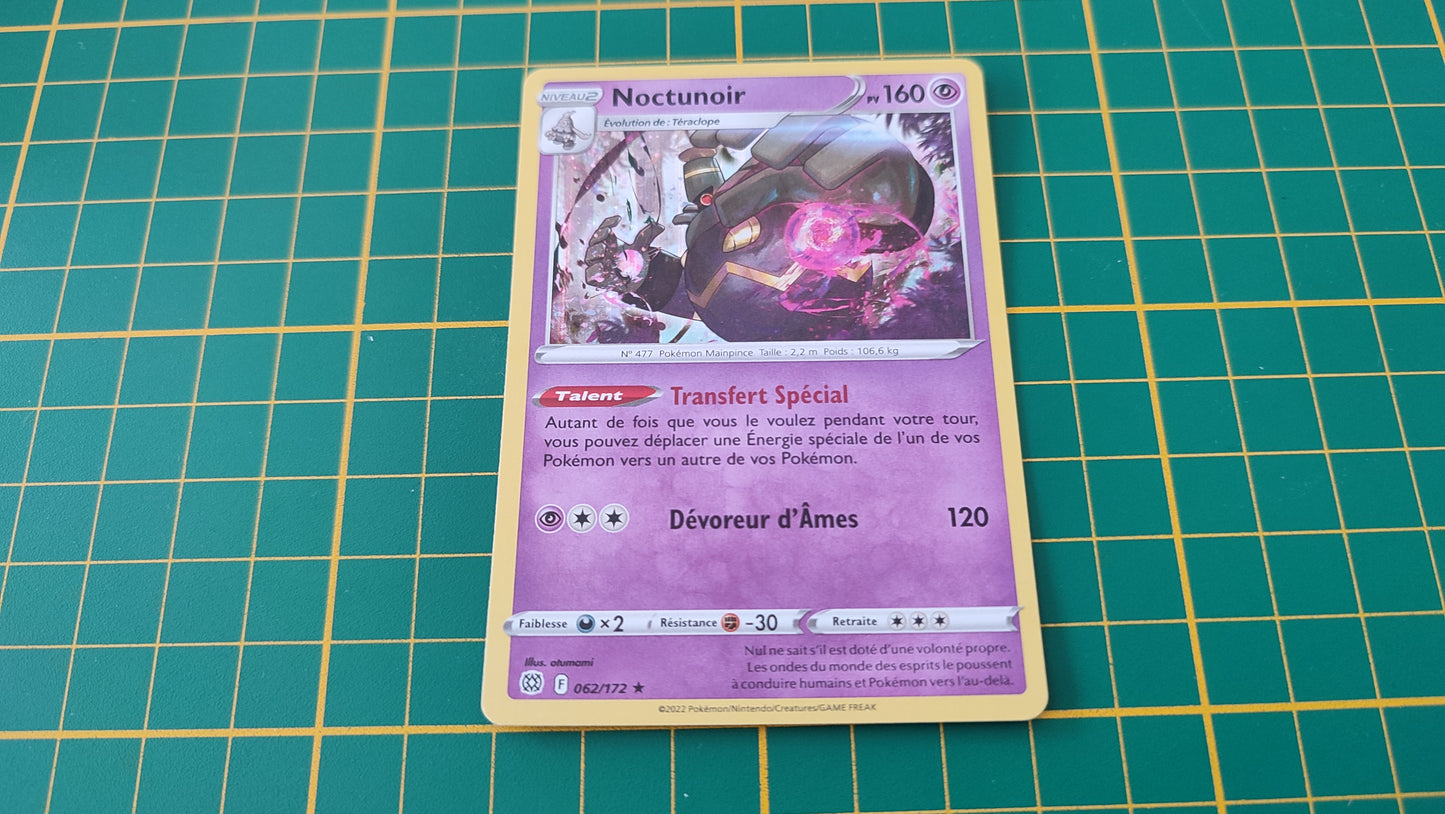 062/172 Carte Pokémon Noctunoir rare holographique Epée et Bouclier EB09 Stars Etincelantes #B10