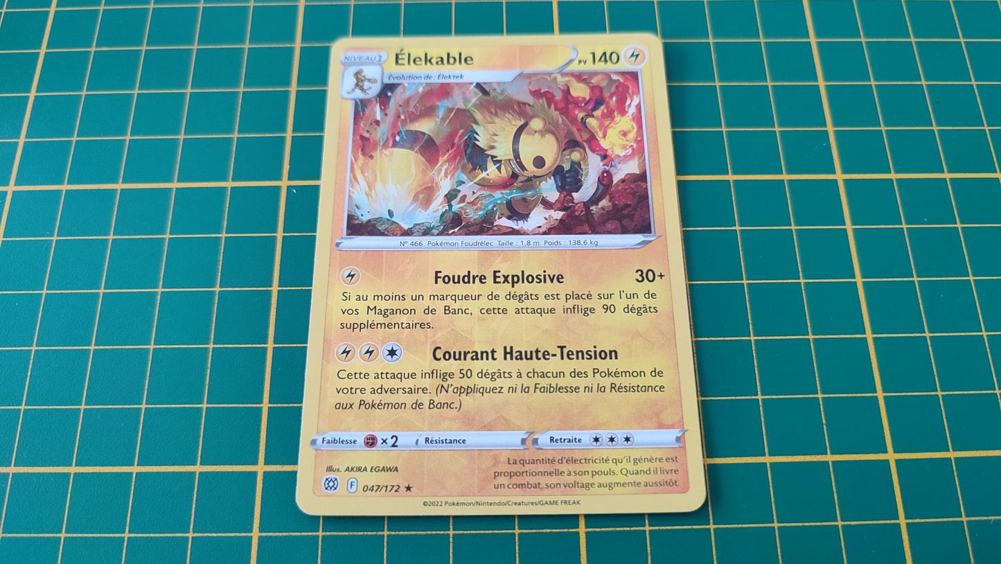 047/172 Carte Pokémon Elekable rare reverse Epée et Bouclier EB09 Stars Etincelantes #B10