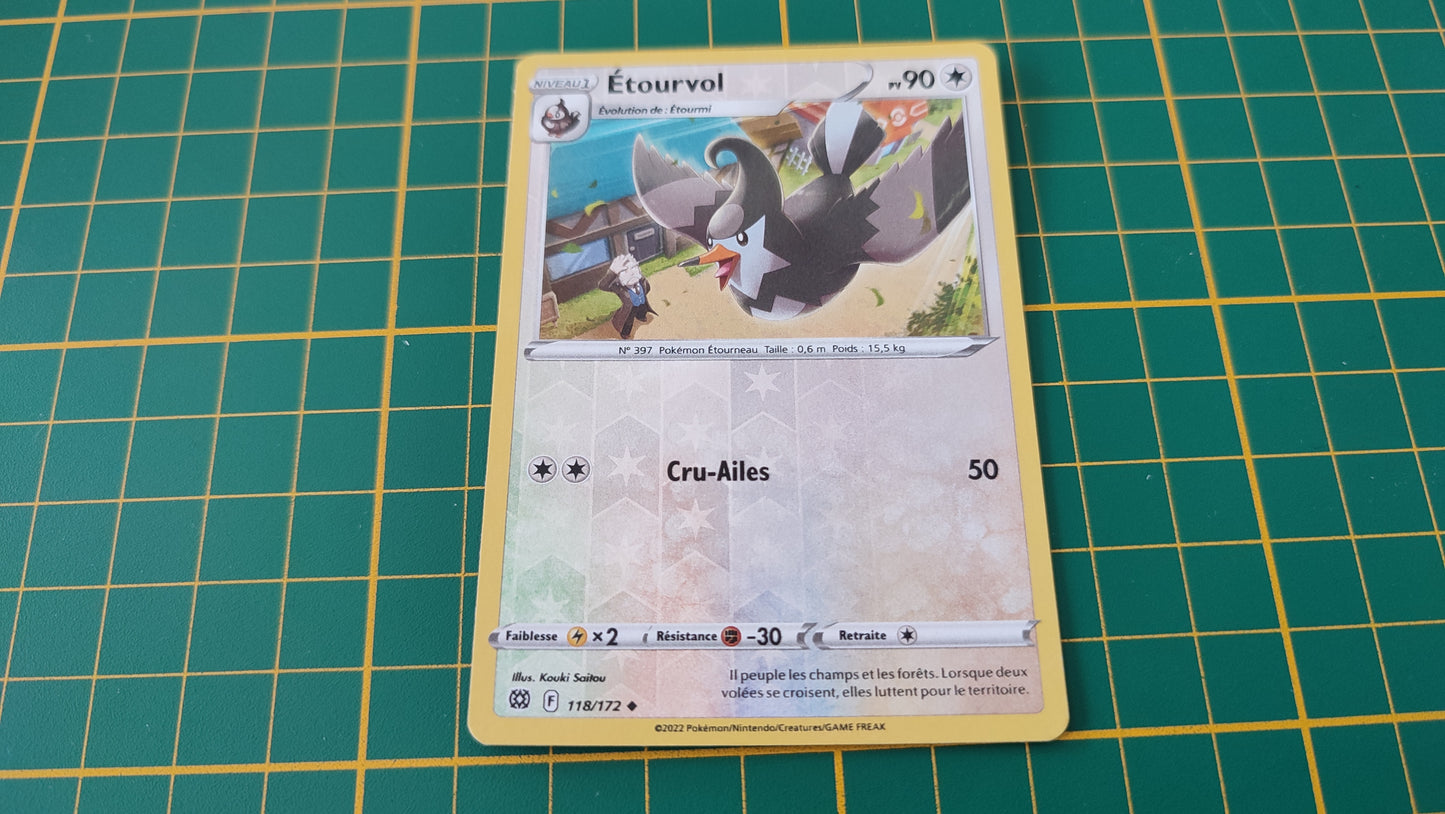 118/172 Carte Pokémon Etourvol peu commune reverse Epée et Bouclier EB09 Stars Etincelantes #B10