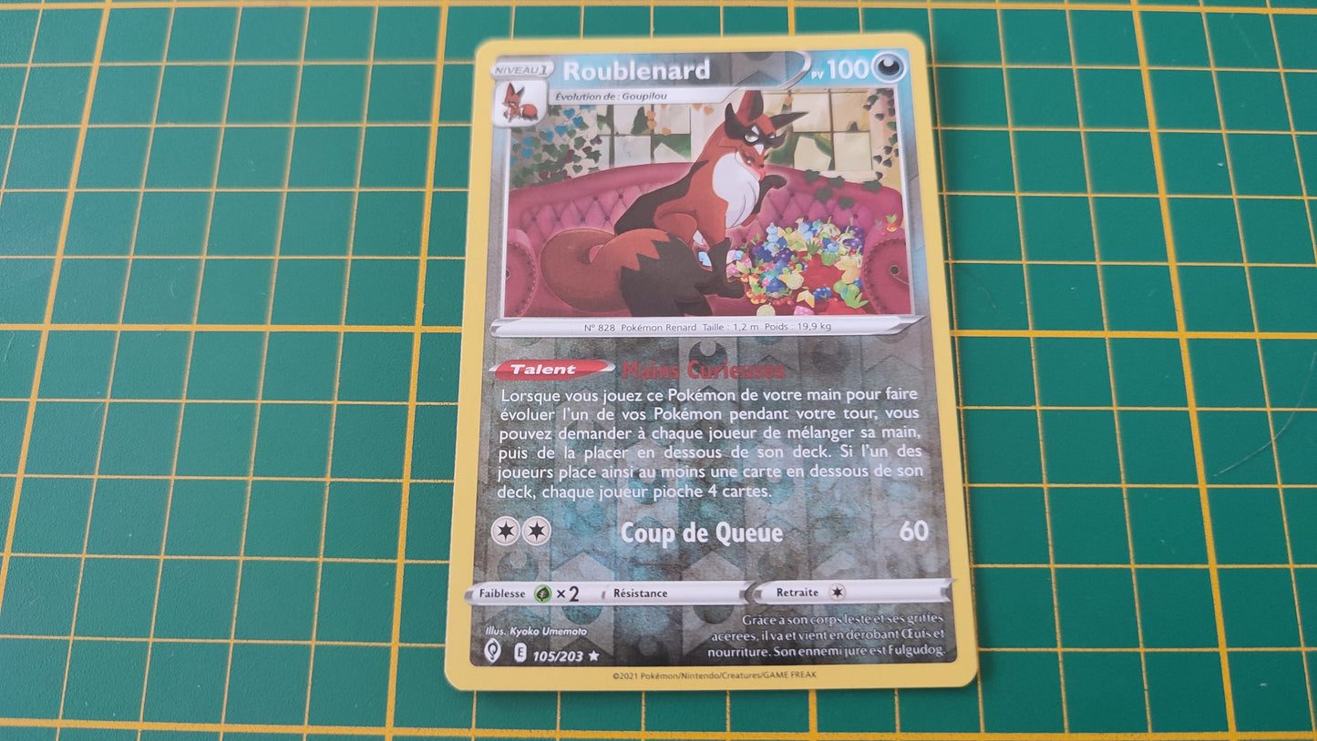 105/203 Carte Pokémon Roublenard rare reverse Epée et Bouclier EB07 Evolution Céleste #B10