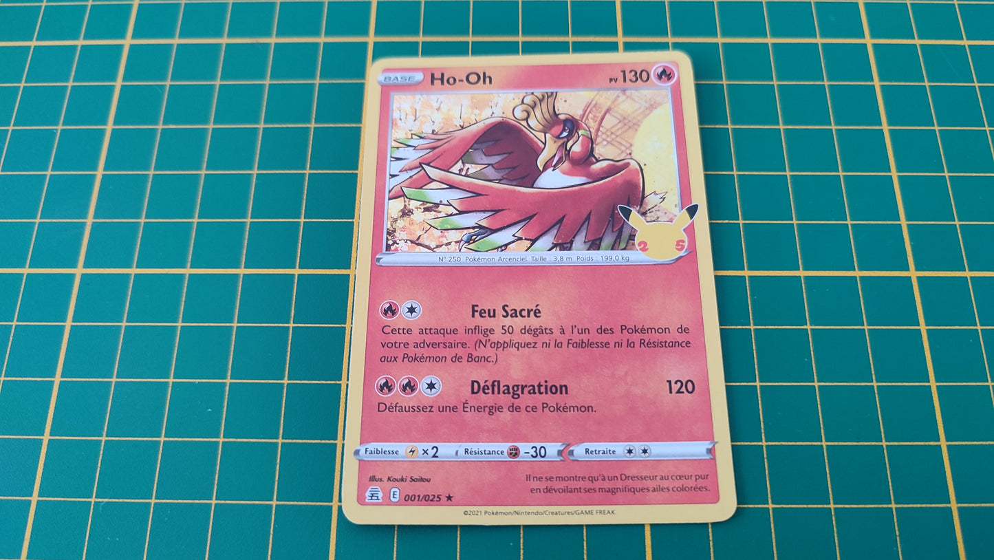 001/025 Carte Pokémon Ho-Oh rare holographique Epée et Bouclier EB07.5 Célébration #B10