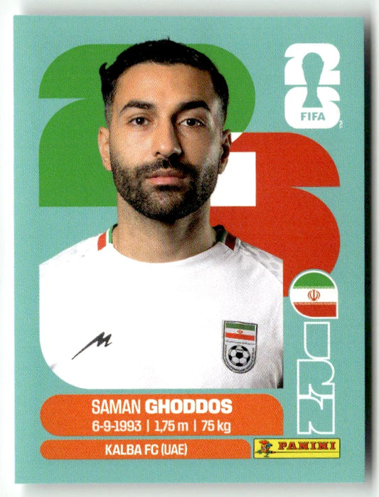 IRN 12 Saman GHODDOS - Sticker autocollant Panini Coupe du Monde FIFA 2026 Irlande - Pièce détachée