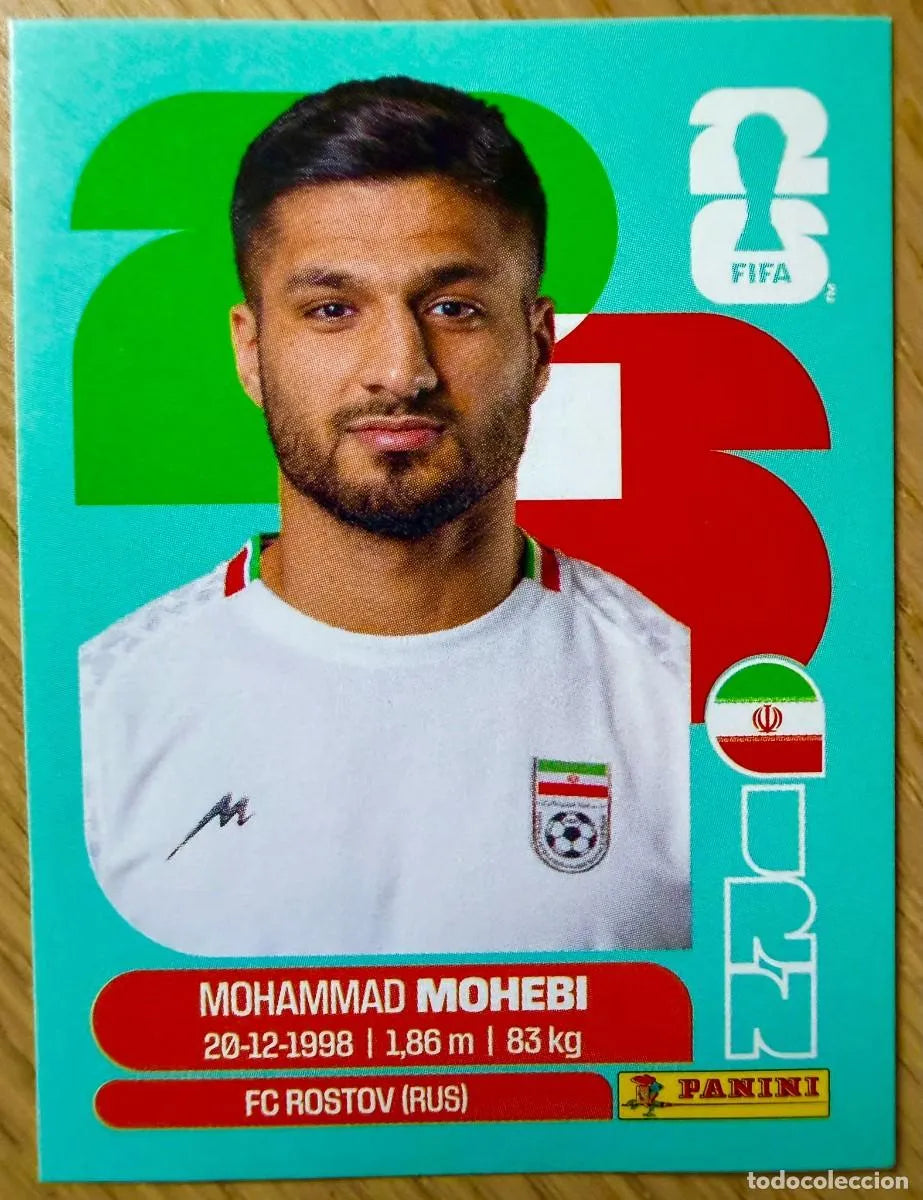 IRN 16 MOHAMMAD MOHEBI - Sticker autocollant Panini Coupe du Monde FIFA 2026 Irlande - Pièce détachée