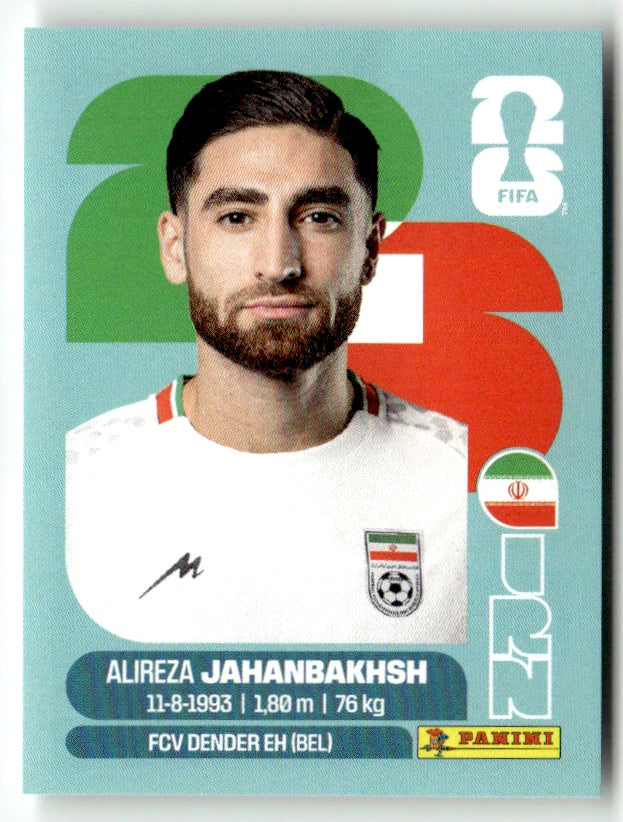 IRN 19 Alireza Jahanbakhsh - Sticker autocollant Panini Coupe du Monde FIFA 2026 Irlande - Pièce détachée