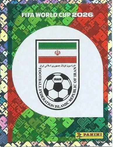 IRN 1 Logo de l'équipe Emblème - Sticker autocollant Panini Coupe du Monde FIFA 2026 Irlande - Pièce détachée
