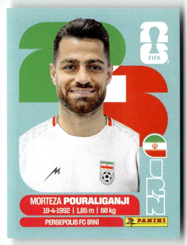 IRN 3 Morteza POURALIGANJI - Sticker autocollant Panini Coupe du Monde FIFA 2026 Irlande - Pièce détachée