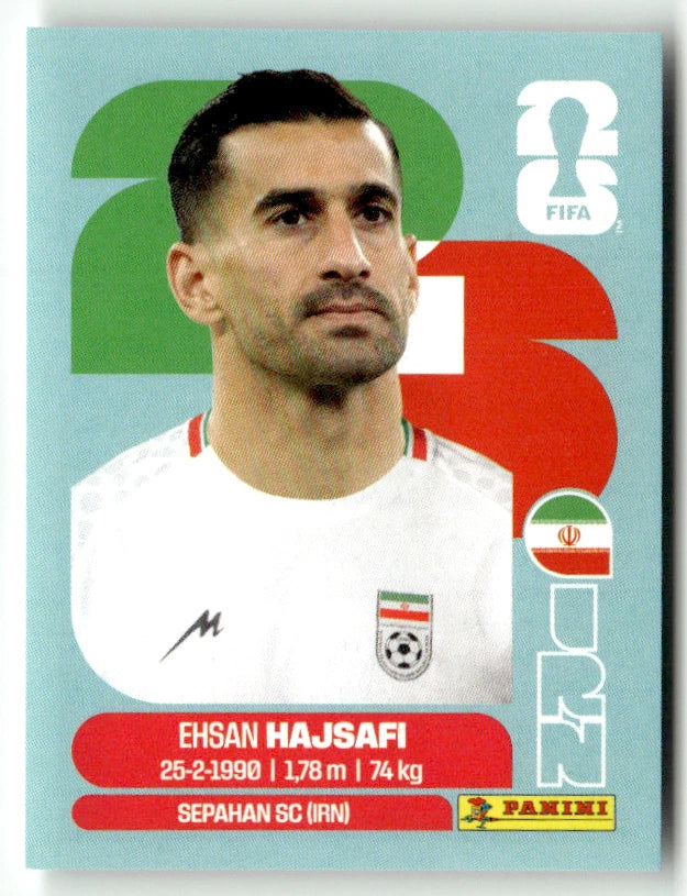 IRN 4 Ehsan HAJSAFI - Sticker autocollant Panini Coupe du Monde FIFA 2026 Irlande - Pièce détachée