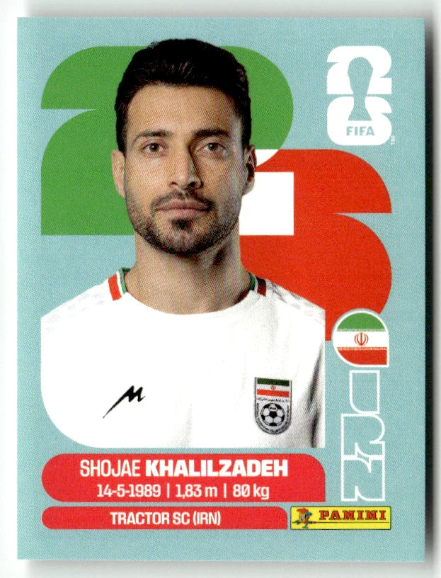 IRN 6 Shojae KHALILZADEH - Sticker autocollant Panini Coupe du Monde FIFA 2026 Irlande - Pièce détachée