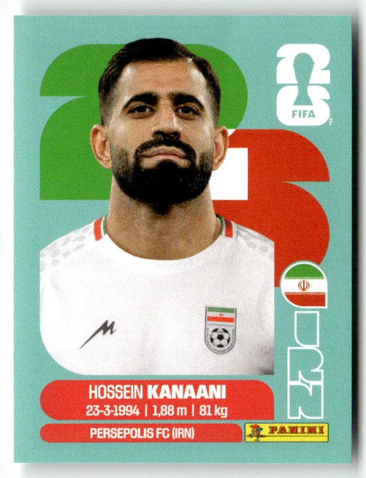 IRN 8 Hossein KANAANI - Sticker autocollant Panini Coupe du Monde FIFA 2026 Irlande - Pièce détachée