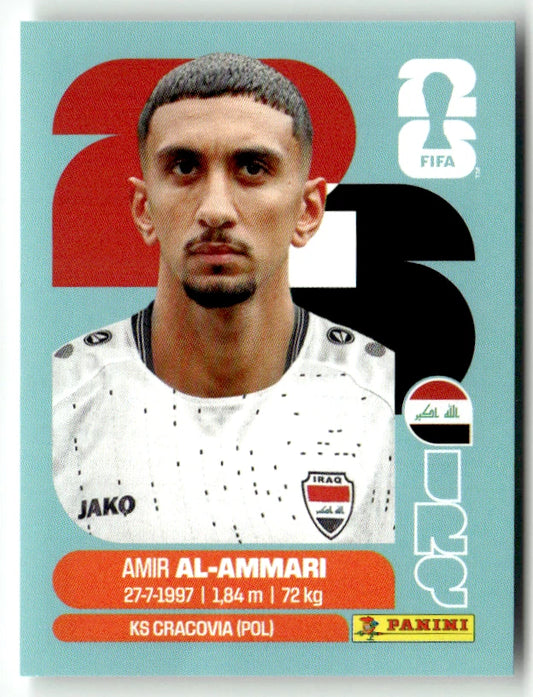 IRQ 10 Amir Al-Ammari - Sticker autocollant Panini Coupe du Monde FIFA 2026 Irak - Pièce détachée