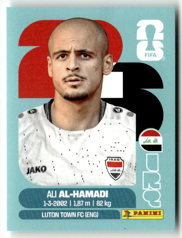IRQ 18 Ali Al-Hamadi - Sticker autocollant Panini Coupe du Monde FIFA 2026 Irak - Pièce détachée