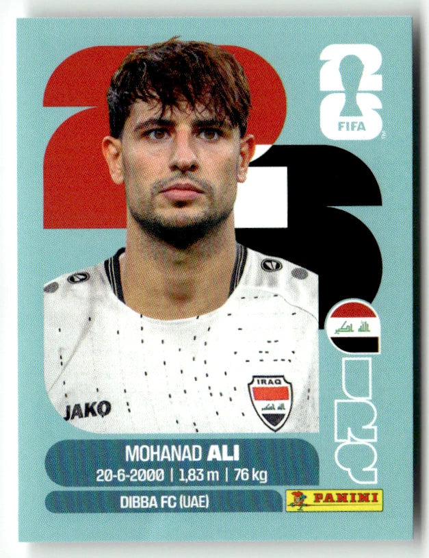 IRQ 20 Mohanad Ali - Sticker autocollant Panini Coupe du Monde FIFA 2026 Irak - Pièce détachée