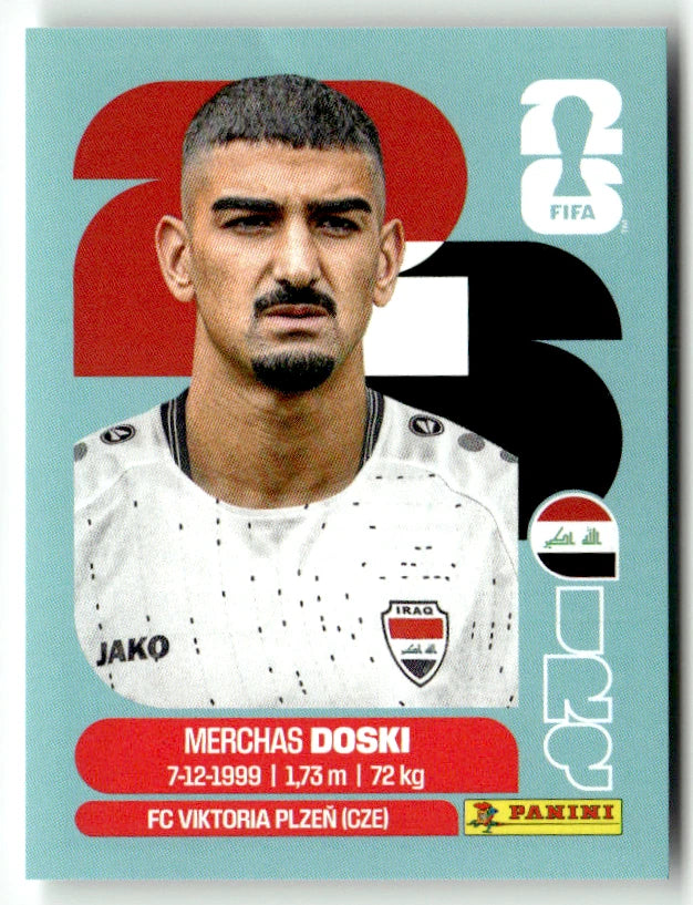 IRQ 6 Merchas Doski - Sticker autocollant Panini Coupe du Monde FIFA 2026 Irak - Pièce détachée