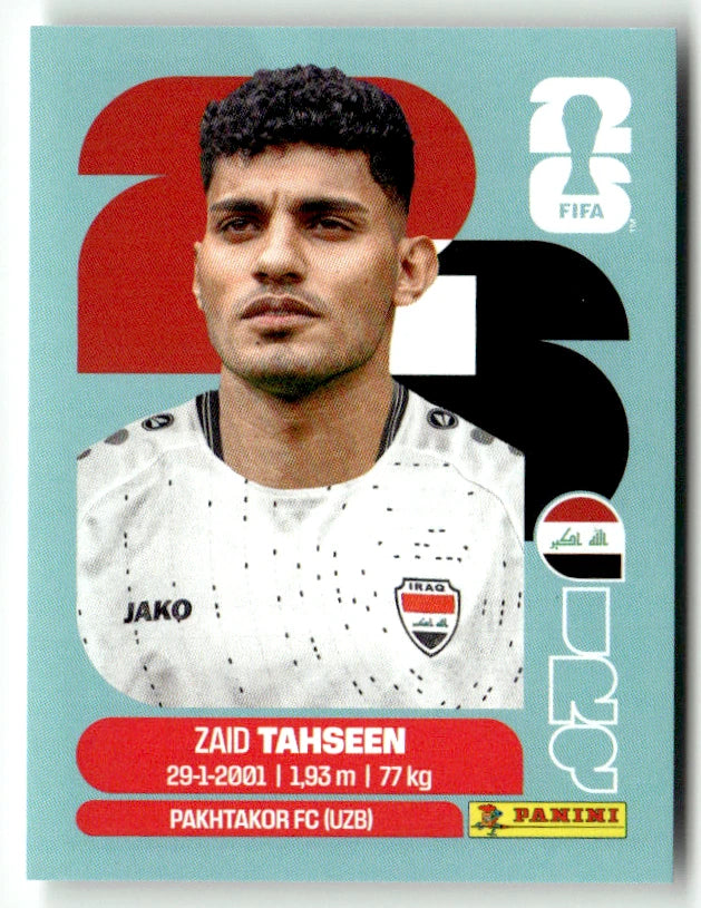 IRQ 7 Zaid Tahseen - Sticker autocollant Panini Coupe du Monde FIFA 2026 Irak - Pièce détachée