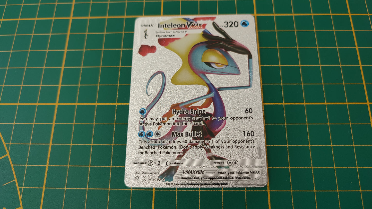 Inteleon Vmax 050/192 carte illustration Pokémon cosplay couleur argent anglaise #SP