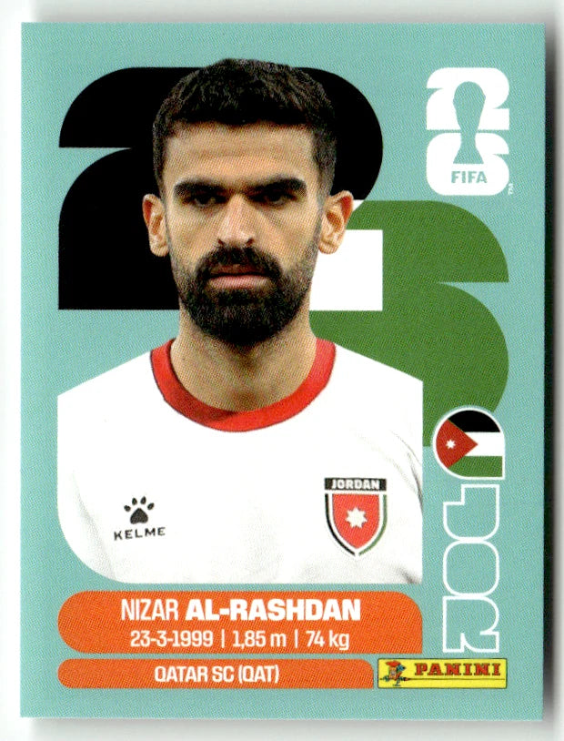 JOR 10 Nizar Al-Rashdan - Sticker autocollant Panini Coupe du Monde FIFA 2026 Jordanie - Pièce détachée
