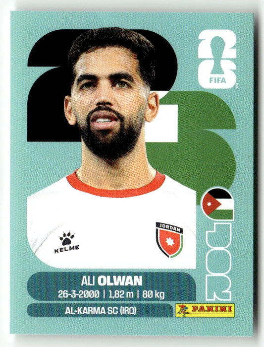 JOR 18 Ali Olwan - Sticker autocollant Panini Coupe du Monde FIFA 2026 Jordanie - Pièce détachée