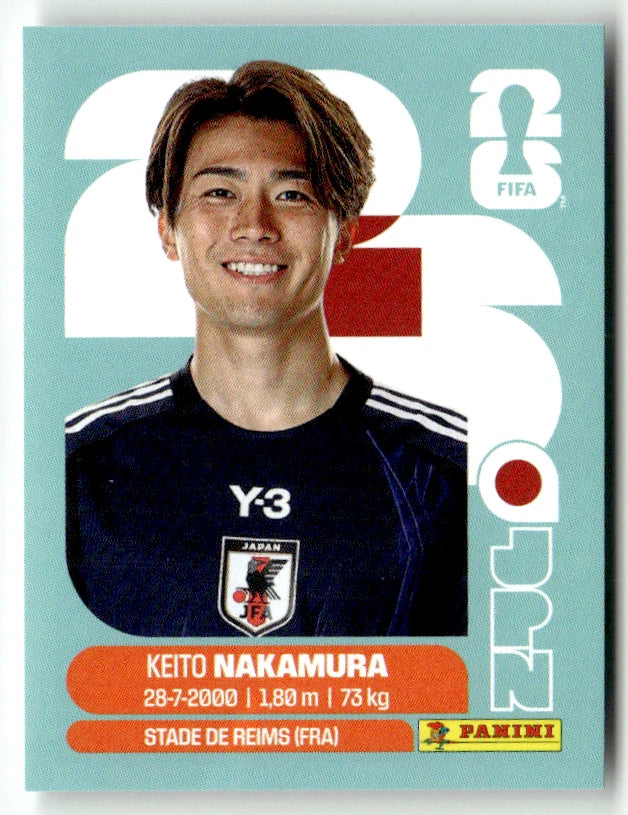 JPN 15 Keito Nakamura - Sticker autocollant Panini Coupe du Monde FIFA 2026 Japon - Pièce détachée