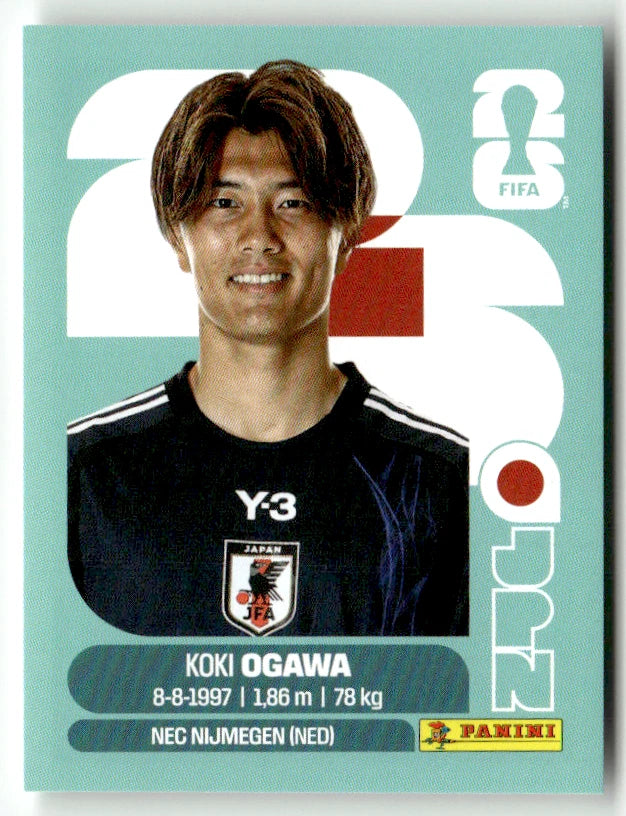 JPN 19 Koki Ogawa - Sticker autocollant Panini Coupe du Monde FIFA 2026 Japon - Pièce détachée