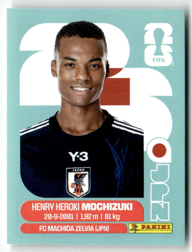 JPN 3 Henry Heroki Mochizuki - Sticker autocollant Panini Coupe du Monde FIFA 2026 Japon - Pièce détachée