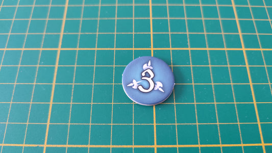 Jeton bonus bleu valeur 3 unitaire Praga Caput Regni vladimir suchy Delicious Games pièce détachée jeu de société #E34